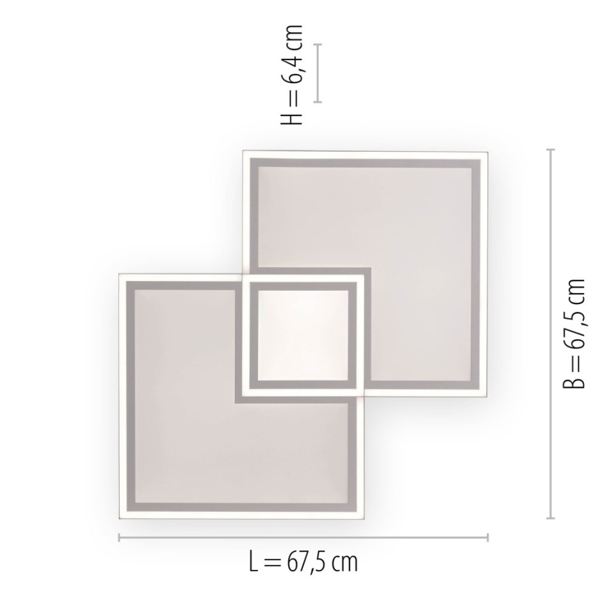 Leuchten Direkt 14855-16- Iluminação de teto LED com regulação EDGING LED/51W/230V 2700-5000K + controlo remoto