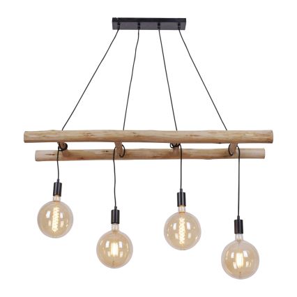 Leuchten Direkt 15025-18 - Candelabro suspenso EDGAR 4xE27/60W/230V eucalipto