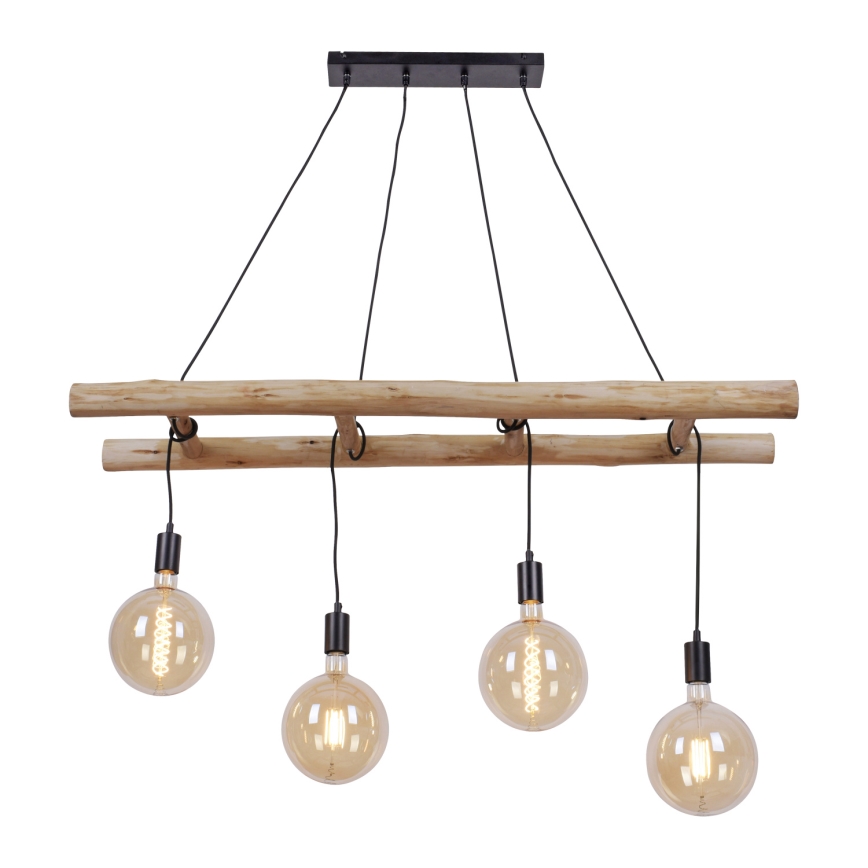 Leuchten Direkt 15025-18 - Candelabro suspenso EDGAR 4xE27/60W/230V eucalipto