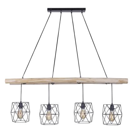 Leuchten Direkt 15036-18 - Candelabro suspenso EDGAR 4xE27/60W/230V eucalipto