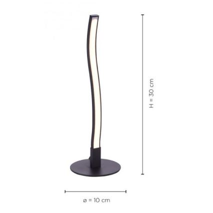 Leuchten Direkt 15128-18 - Candeeiro de mesa LED WAWE LED/3W/230V preto