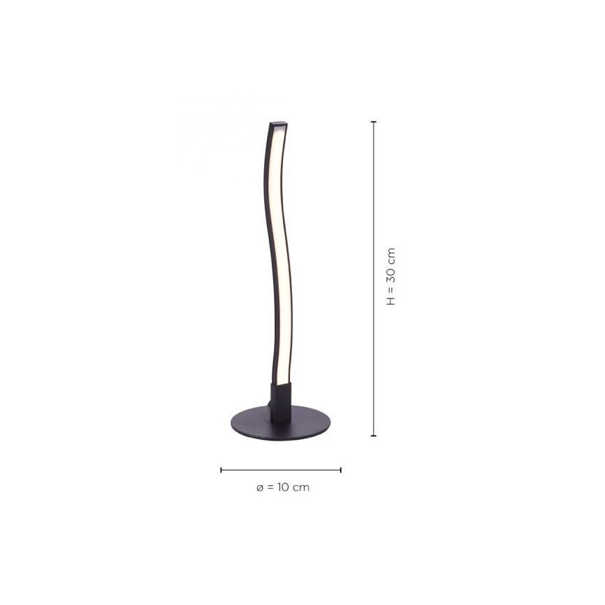 Leuchten Direkt 15128-18 - Candeeiro de mesa LED WAWE LED/3W/230V preto