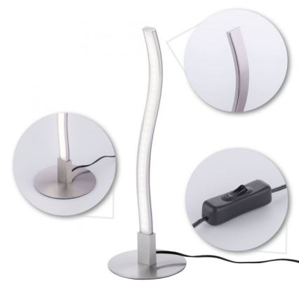 Leuchten Direkt 15128-55 - Candeeiro de mesa LED WAWE LED/3W/230V cromado mate