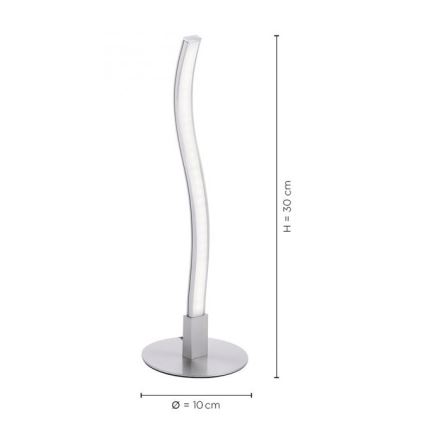 Leuchten Direkt 15128-55 - Candeeiro de mesa LED WAWE LED/3W/230V cromado mate