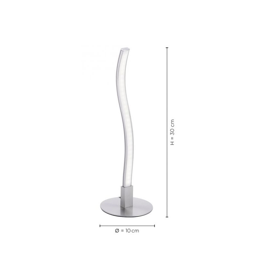 Leuchten Direkt 15128-55 - Candeeiro de mesa LED WAWE LED/3W/230V cromado mate