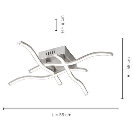 Leuchten Direkt 15131-55 - Candelabro montado à superfície LED WAWE 4xLED/4,6W/230V mate cromado