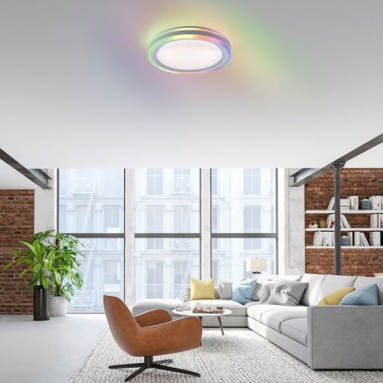 Leuchten Direkt 15152-16 - Iluminação de teto LED RGBW com regulação SPHERIC LED/18W/230V + controlo remoto