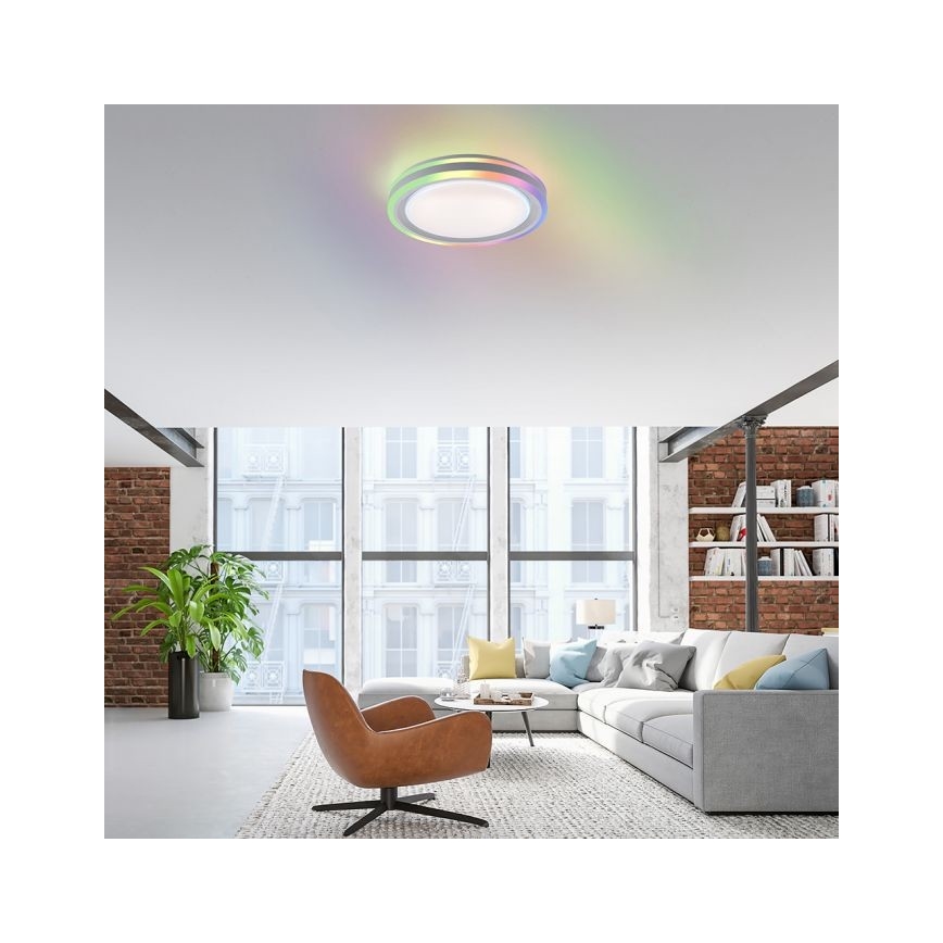 Leuchten Direkt 15152-16 - Iluminação de teto LED RGBW com regulação SPHERIC LED/18W/230V + controlo remoto