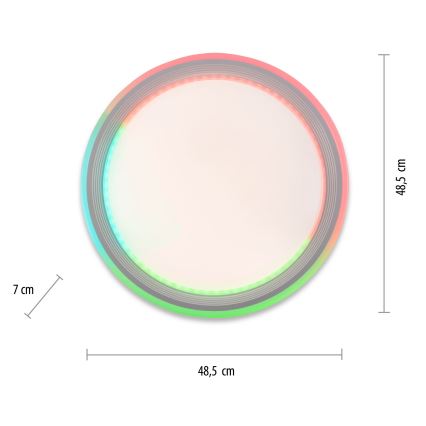 Leuchten Direkt 15154-16- Iluminação de teto LED RGB com regulação EDGING 39W/230V + controlo remoto