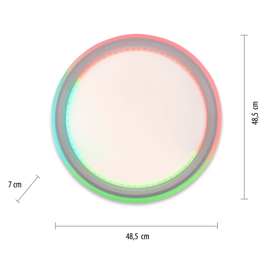 Leuchten Direkt 15154-16- Iluminação de teto LED RGB com regulação EDGING 39W/230V + controlo remoto