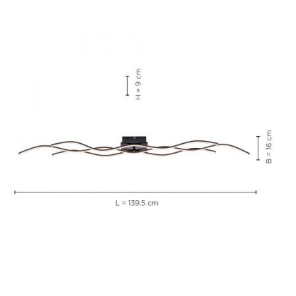 Leuchten Direkt 15167-18- Candelabro montado à superfície LED WAWE 2xLED/12,5W/230V+1xLED/17W