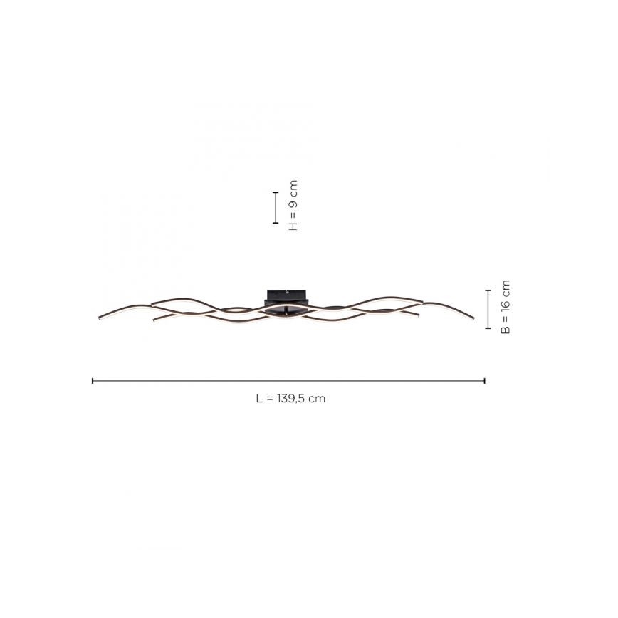 Leuchten Direkt 15167-18- Candelabro montado à superfície LED WAWE 2xLED/12,5W/230V+1xLED/17W