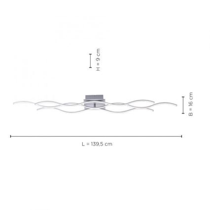 Leuchten Direkt 15167-55- Candelabro montado à superfície LED WAWE 2xLED/12,5W/230V+1xLED/17W