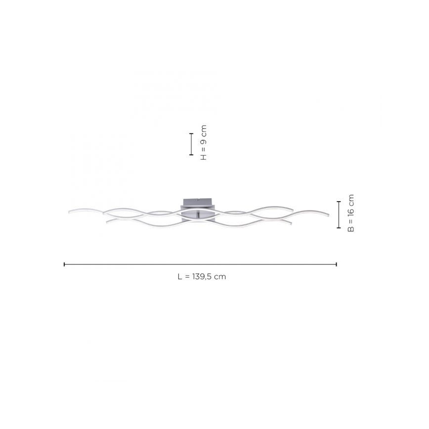 Leuchten Direkt 15167-55- Candelabro montado à superfície LED WAWE 2xLED/12,5W/230V+1xLED/17W