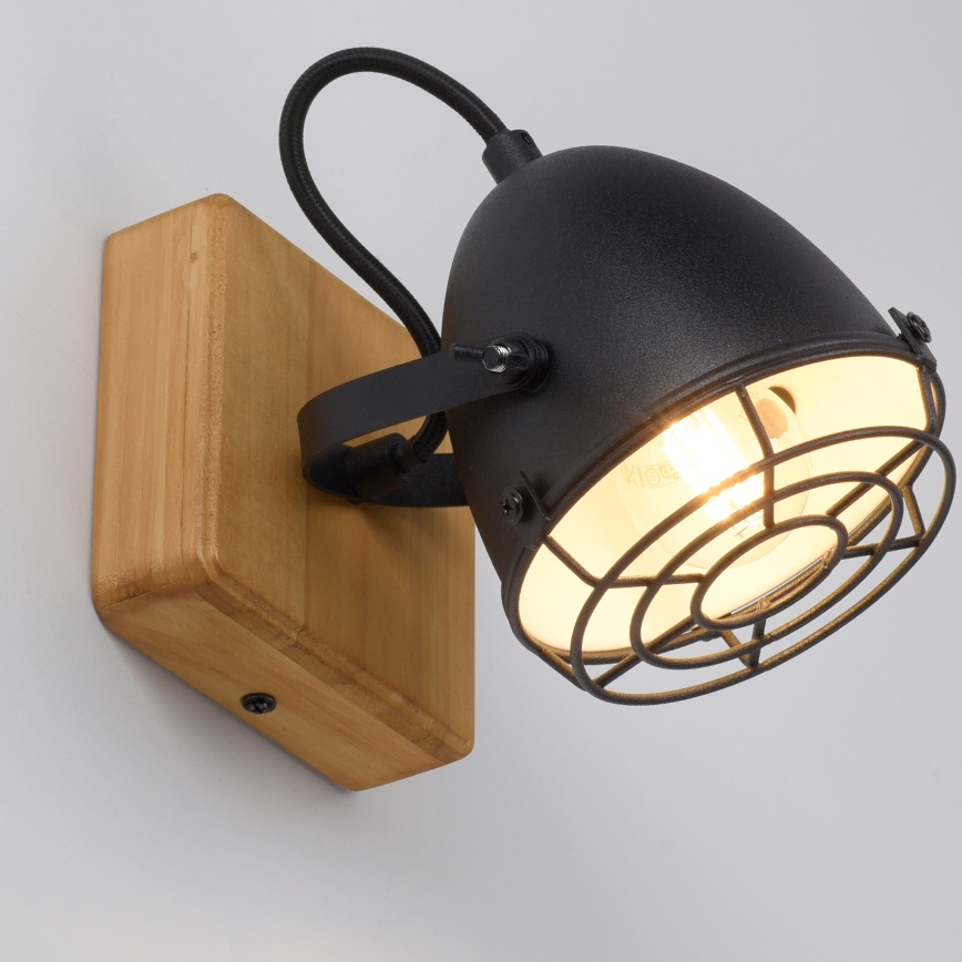 Leuchten Direkt 15171-18 - Foco de parede BEETLE 1xE14/10W/230V pinho