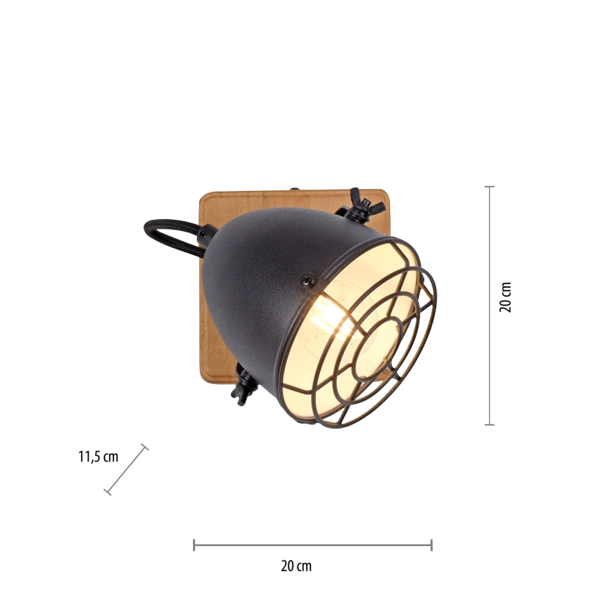 Leuchten Direkt 15171-18 - Foco de parede BEETLE 1xE14/10W/230V pinho