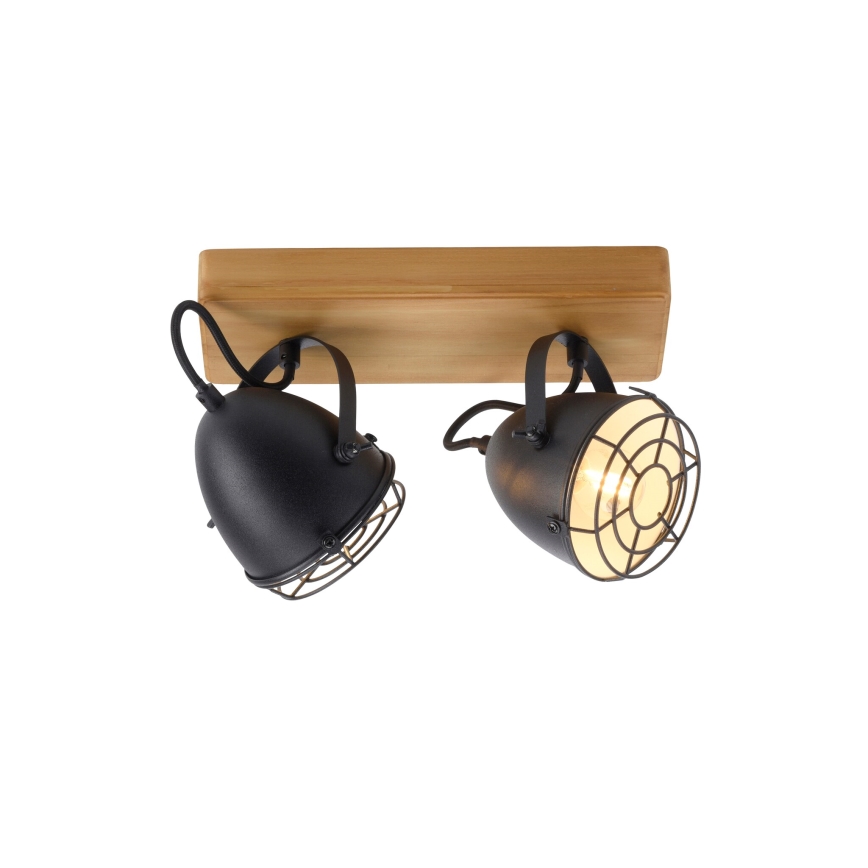 Leuchten Direkt 15172-18 - Foco BEETLE 2xE14/10W/230V pinho