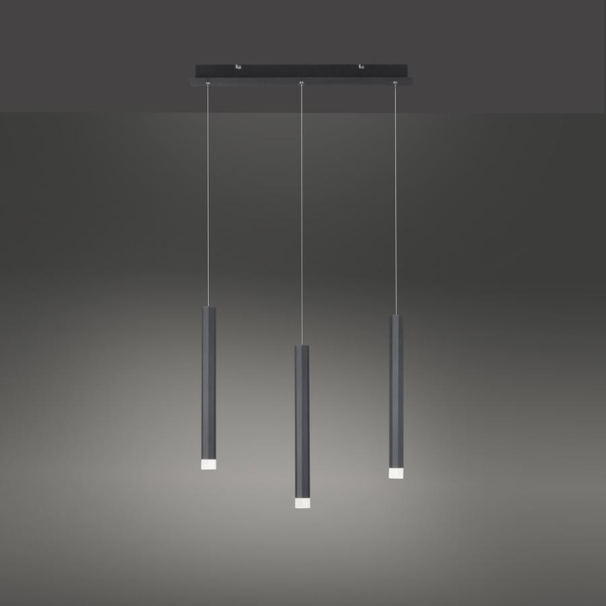 Leuchten Direkt 15203-18 - Candelabro suspenso LED 3xLED/4,8W/230V preto