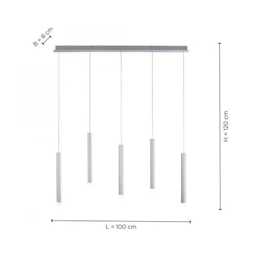 Leuchten Direkt 15205-95 - Candelabro suspenso LED BRUNO 5xLED/4,8W/230V