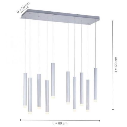 Leuchten Direkt 15206-95 - Candelabro suspenso LED BRUNO 10xLED/4,8W/230V