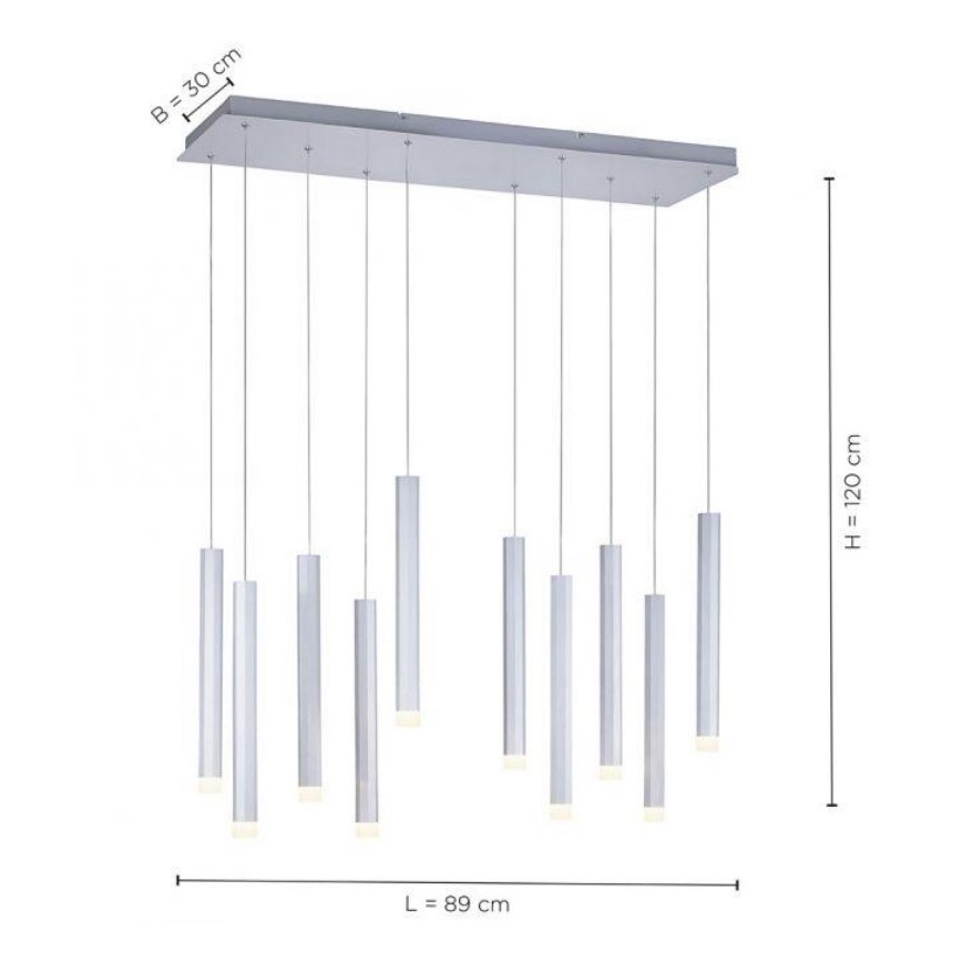 Leuchten Direkt 15206-95 - Candelabro suspenso LED BRUNO 10xLED/4,8W/230V