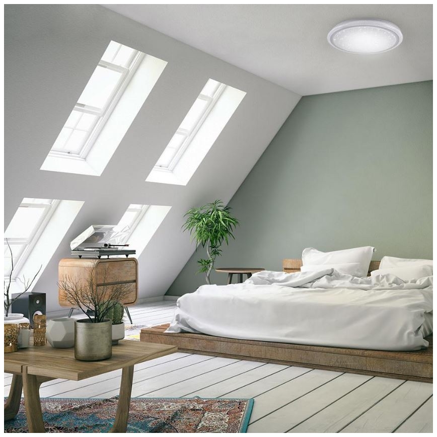 Leuchten Direkt 15220-16 - Iluminação de teto LED RGB com regulação LUISA LED/28W/230V + controlo remoto