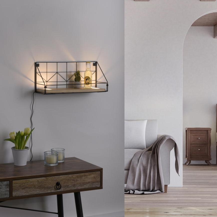 Leuchten Direkt 15277-18 - Prateleira com iluminação LED 2xLED/1,75W/230V 45 cm eucalipto
