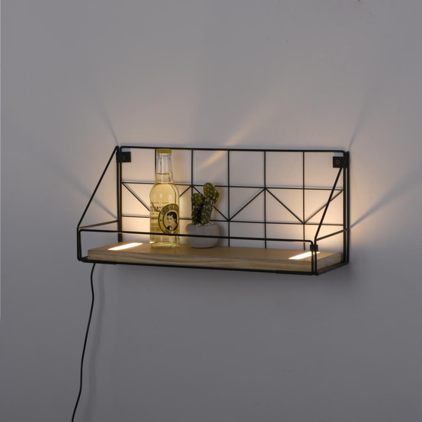 Leuchten Direkt 15277-18 - Prateleira com iluminação LED 2xLED/1,75W/230V 45 cm eucalipto