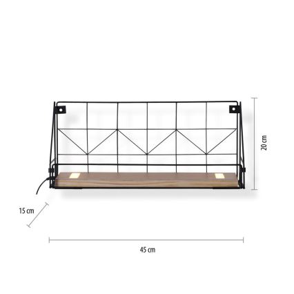 Leuchten Direkt 15277-18 - Prateleira com iluminação LED 2xLED/1,75W/230V 45 cm eucalipto