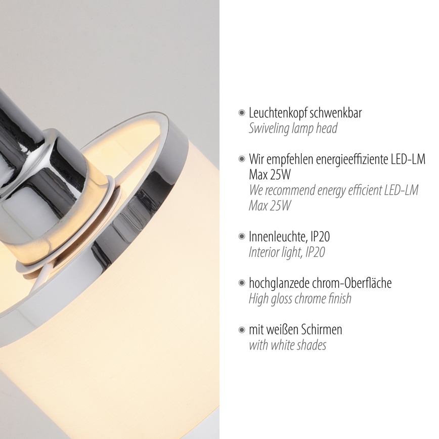 Leuchten Direkt 15371-17 - Foco de parede ACCOR 1xE14/25W/230V