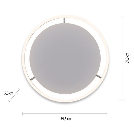 Leuchten Direkt 15391-95 - Iluminação de teto LED com regulação RITUS LED/20W/230V cromado mate