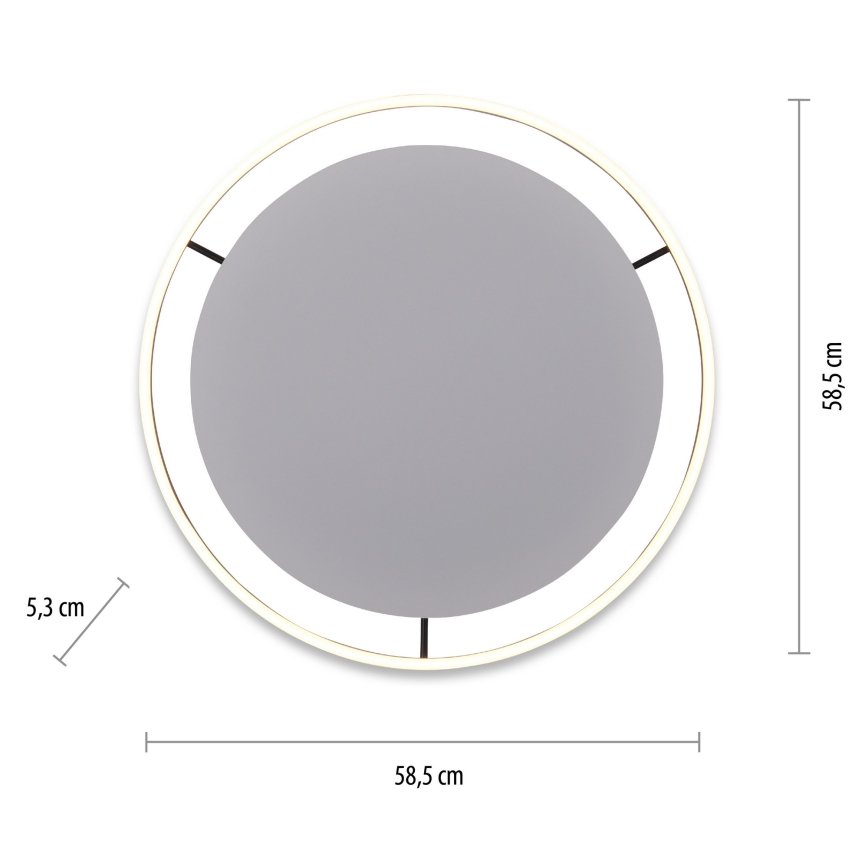 Leuchten Direkt 15392-13 - Iluminação de teto LED com regulação RITUS LED/30W/230V preta