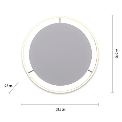 Leuchten Direkt 15392-95 - Iluminação de teto LED com regulação RITUS LED/30W/230V cromado mate
