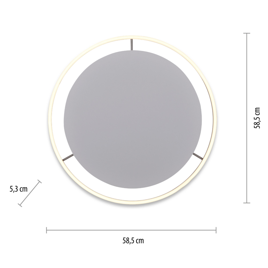 Leuchten Direkt 15392-95 - Iluminação de teto LED com regulação RITUS LED/30W/230V cromado mate