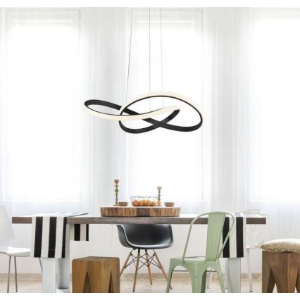 Leuchten Direkt 15402-18- Candelabro suspenso LED com regulação MARIA LED/25W/230V preto