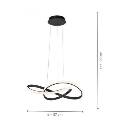 Leuchten Direkt 15402-18- Candelabro suspenso LED com regulação MARIA LED/25W/230V preto
