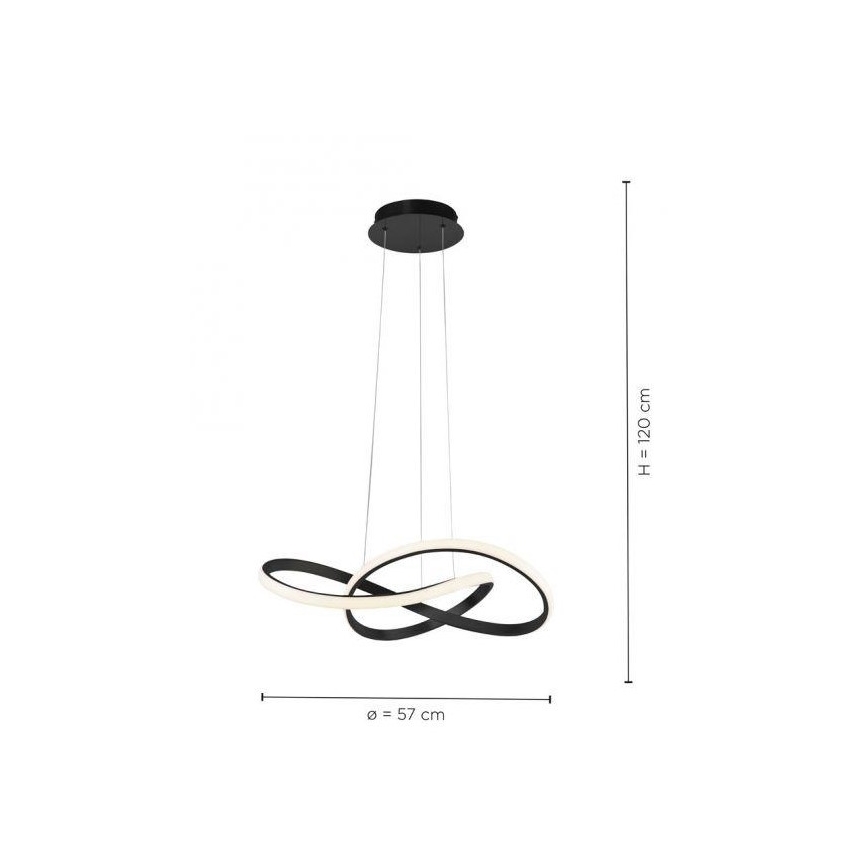 Leuchten Direkt 15402-18- Candelabro suspenso LED com regulação MARIA LED/25W/230V preto