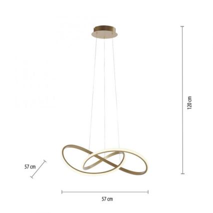 Leuchten Direkt 15402-60 - Candelabro suspenso LED com regulação MARIA LED/25W/230V