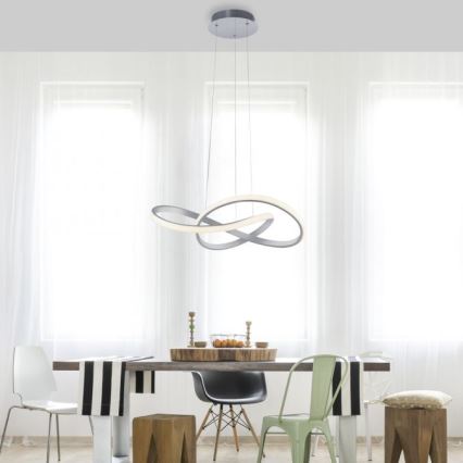 Leuchten Direkt 15402-95- Candelabro suspenso LED com regulação MARIA LED/25W/230V mate cromado