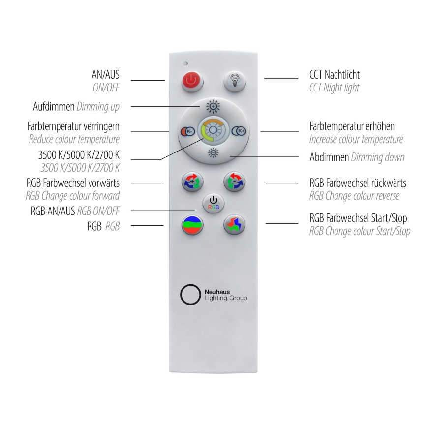 Leuchten Direkt 15411-21- Iluminação de teto LED RGB com regulação CYBA LED/26W/230V