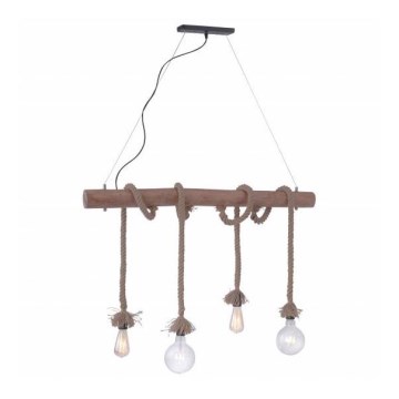 Leuchten Direkt 15483-18 - Candelabro num fio ROPE 4xE27/60W/230V