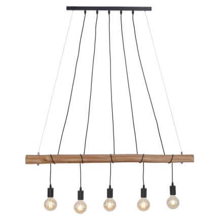 Leuchten Direkt 15515-18 - Candelabro suspenso DAMIAN 5xE27/60W/230V eucalipto