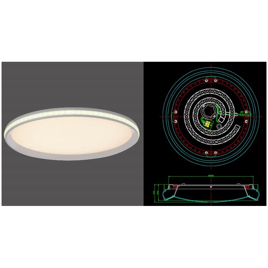 Leuchten Direkt 15544-16 - Iluminação de teto LED RGB com regulação RIBBON LED/15W/230V + controlo remoto