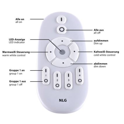 Leuchten Direkt 15571-16 - Iluminação de teto LED com regulação FLAT LED/23,5W/230V 2700-5000K + controlo remoto