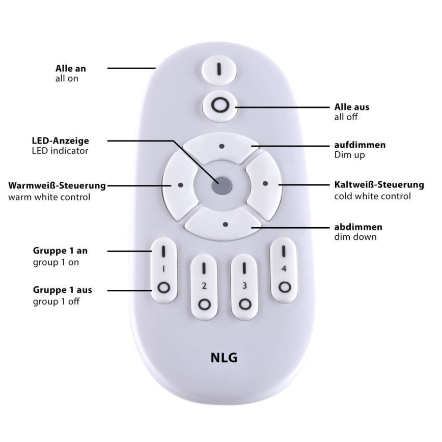 Leuchten Direkt 15571-16 - Iluminação de teto LED com regulação FLAT LED/23,5W/230V 2700-5000K + controlo remoto