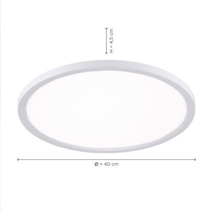 Leuchten Direkt 15571-16 - Iluminação de teto LED com regulação FLAT LED/23,5W/230V 2700-5000K + controlo remoto