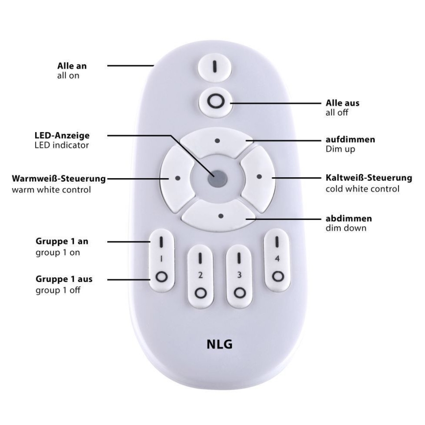 Leuchten Direkt 15571-18- Iluminação de teto LED com regulação FLAT LED/23,5W/230V 2700-5000K + controlo remoto
