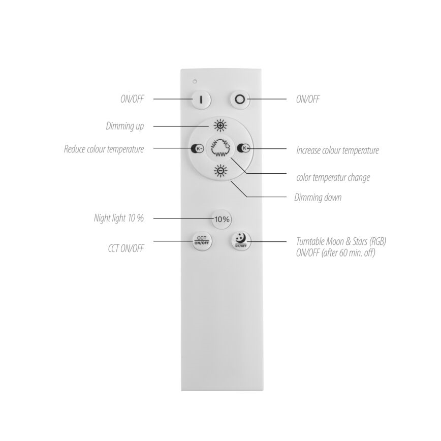 Leuchten Direkt 15572-18 - Iluminação LED RGBW com regulação ASTRO LED/17,5W/230V 2700-5000K + controlo remoto