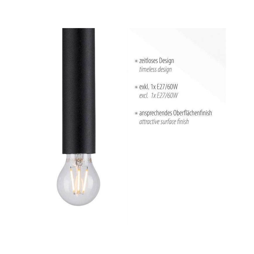 Leuchten Direkt 15617-18 - Candelabro suspenso BRUNA 1xE27/60W/230V preto