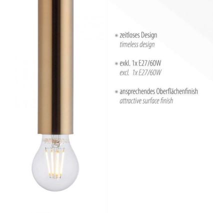 Leuchten Direkt 15617-60 - Candelabro suspenso BRUNA 1xE27/60W/230V latão